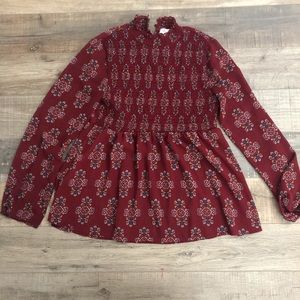 Clover+Scout Mock Neck Blouse XS